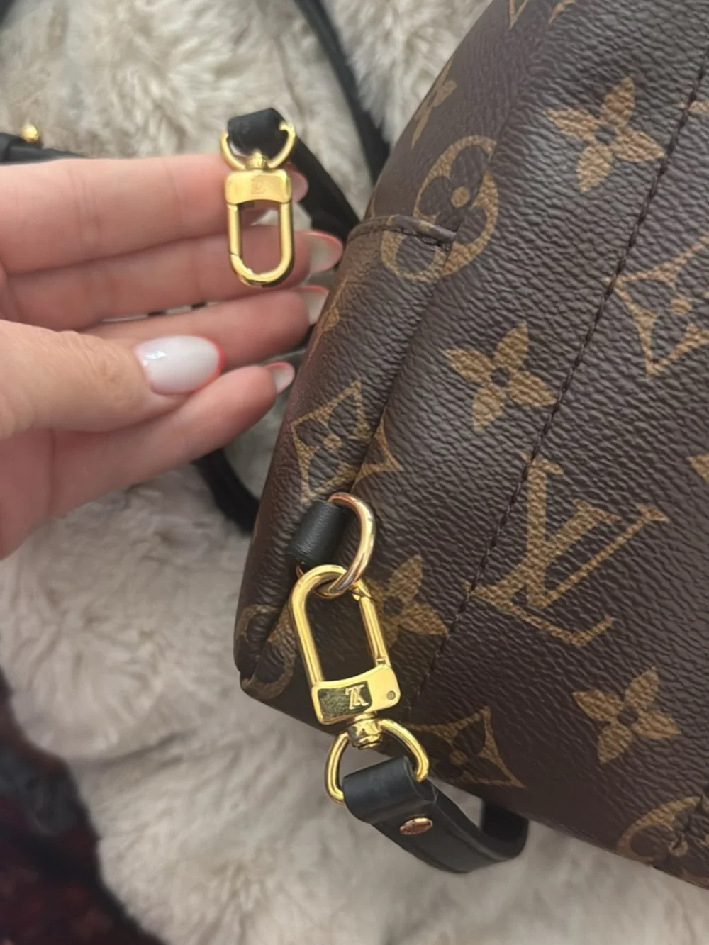 Louis Vuitton Monogram Mini Palm Springs Backpack - Brown & Black